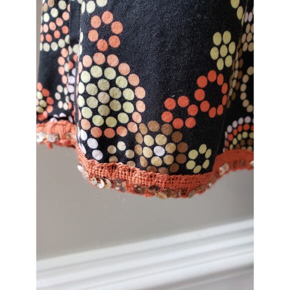 Talbots A-Line Skirt Womens Size 2 Petites Black Geometric Stretch Cotton Sequin - Picture 9 of 11